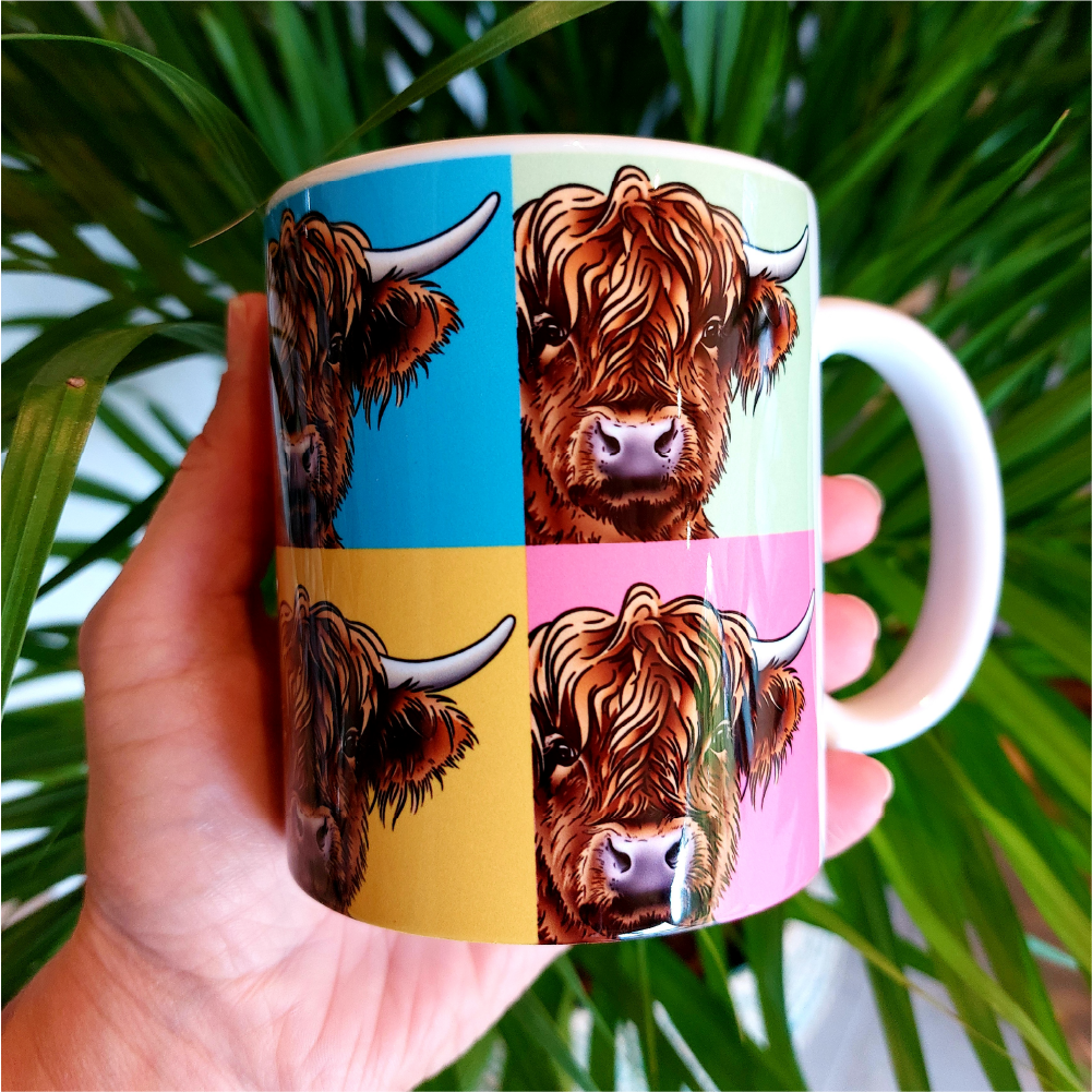 Highland Cow Pop Art Mug