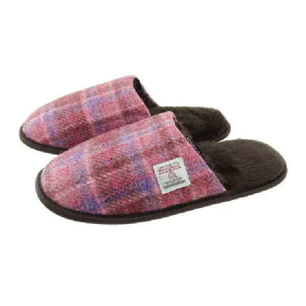 Harris Tweed  Slippers Ladies - Pink Check