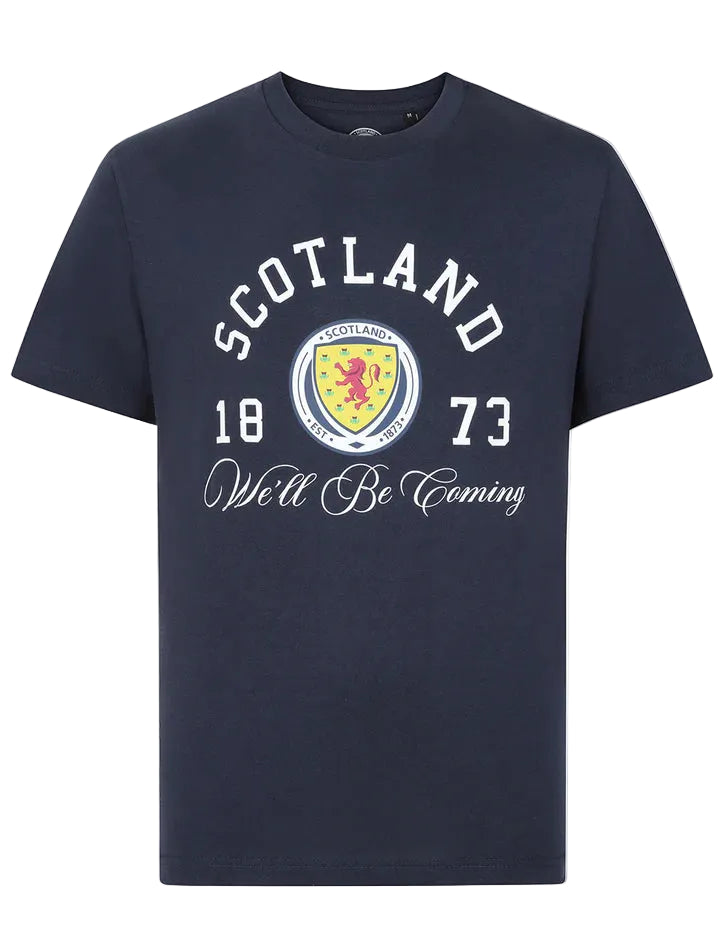 Official Team Scotland 'We'll Be Coming' T-Shirt Navy