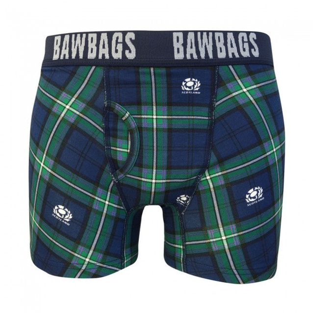 Bawbags Scotland Rugby Tartan Cotton Boxers