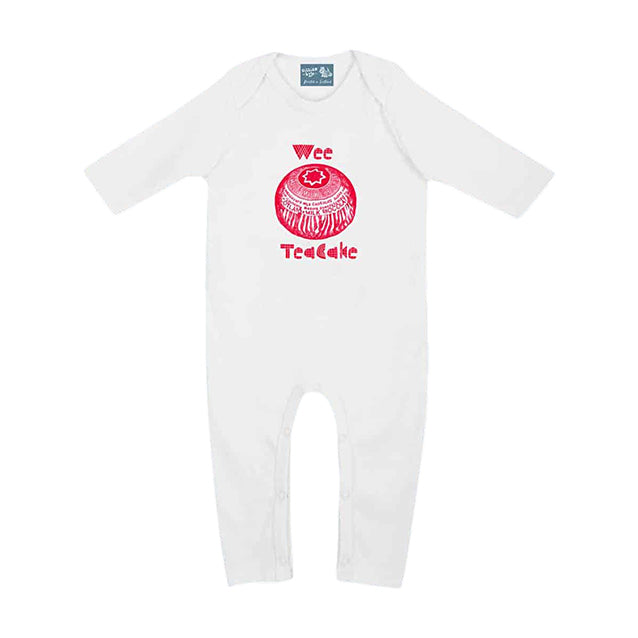 Tunnock's Wee Teacake Baby Romper/Sleepsuit Born in Scotland