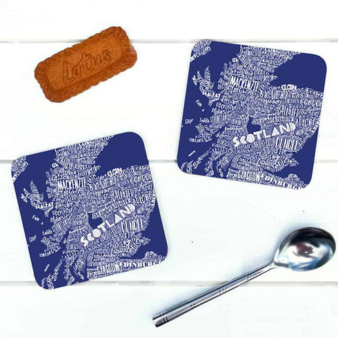 Mapped Out Coasters – Navy