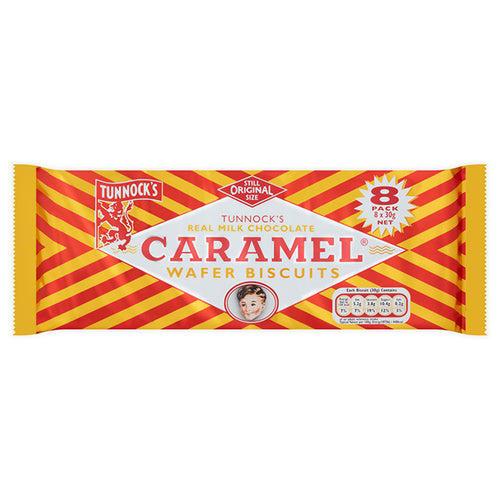 Tunnock's Milk Chocolate Caramel Wafer 8 x 30g